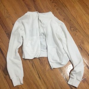 Brandy Melville white cropped hoodie